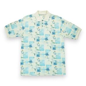 Knightsbridge Men's‎ Polo Shirt All Over Print 100% Cotton Size Medium